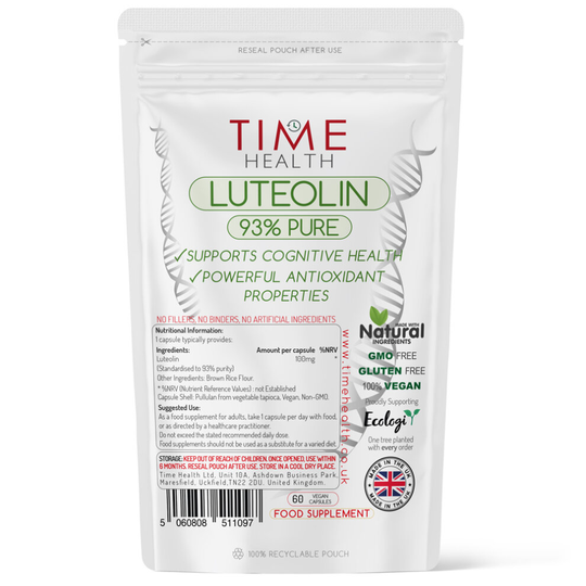 Luteolin Capsules - Standardised to 93% Purity - 100mg Capsules - Supports Cognitive Health & Longevity