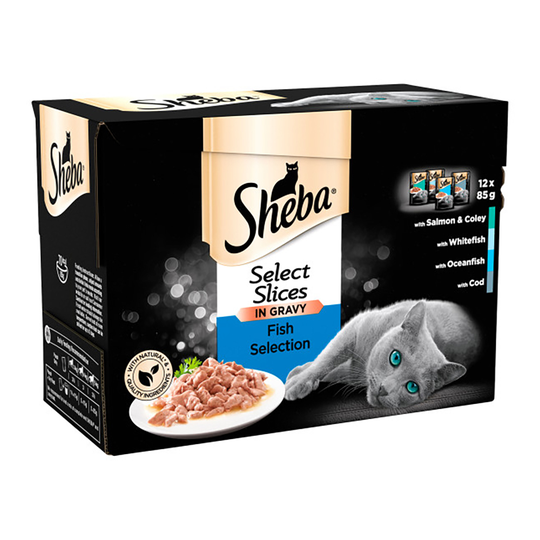 Sheba Pouches Select Slices Saver Pack 96 x 85g - Fish Collection in Gravy