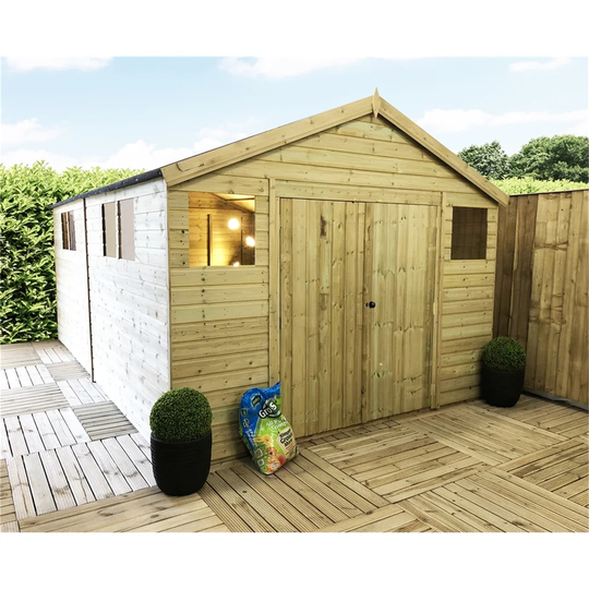 Semeraro 15 ft. W x 20 ft. D Solid Wood Garden Shed