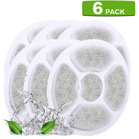 Cat Water Fountain Filters Replacement Filters for 84oz/2.5L Round Filter Space Automatic Pet Water Fountain 6pcs