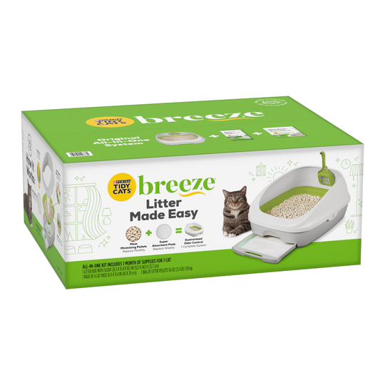 Purina Tidy Cats Breeze Cat Litter System - Starter Set (Litter Tray + 1 Month Supply)