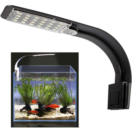 Led Aquarium Lighting White, Nano Clip-on Lamp for Fish Plants 20 cm