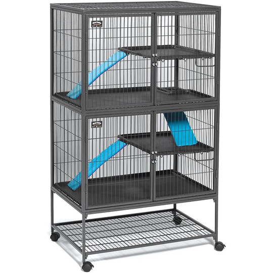 MidWest Homes for Pets Ferret Nation Double Unit Habitat Animal Cage with Ramps