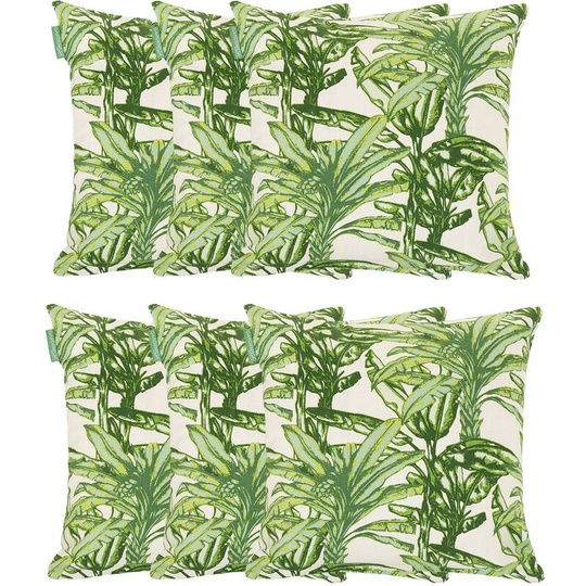 Garden Outdoor Premium Water Resistant Treated Canvas Cotton Filled Cushion (Fern, 6pk) - Gardenista