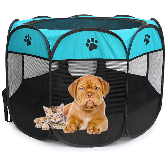 Detachable Foldable Octagonal Pet Fence Tent Portable Oxford Cloth Kitten Puppy Playpen Cage