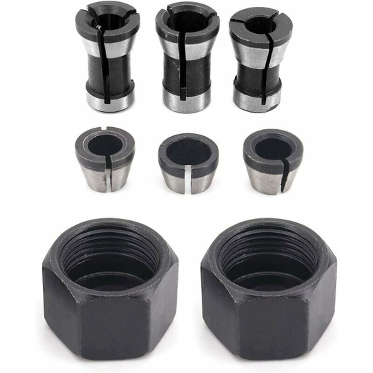 Naxunnn - 6 Pieces hss Chuck Head, 6mm 6.35mm 8mm Adapter Head Converter for Drills Engraving Machine, for Trimmer Electric Carpentry Router Collet