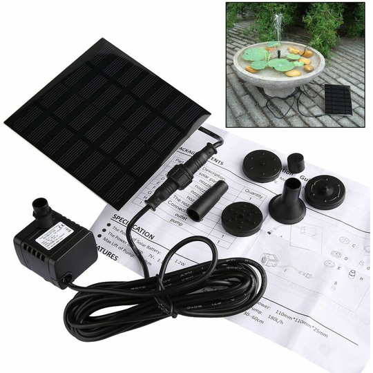 Outdoor Solar Fountain, 1.2W Solar Water Fountain, Outdoor Submersible Floating Solar Water Pump for Birdbath, Garden, Patio, Pond, Pool, Outdoor