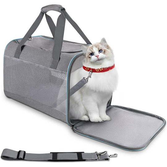 Pet Carrier, Airline Approved, Foldable and Soft with Removable Interior Padding for Cats, Puppies, Small Dogs, Rabbits