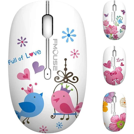 2.4G Wireless Mouse Cute Silent Optical Travel Mouse with usb Receiver for Laptop/PC/Laptop/Computer/MacBook, dpi 1600.3 Buttons