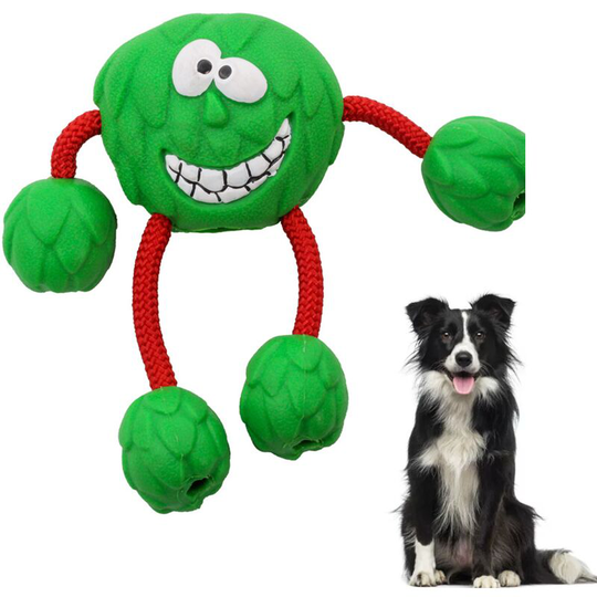 Molar toys for pets, rubber ball toys, vocal molar, bite resistant and leakage, relieve boring dog training toys (green