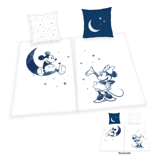 Mickey Mouse and Minnie Mouse Egyptian Quality Cotton Duvet Cover Set
