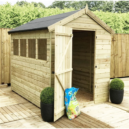 Janya 4 ft. W x 12 ft. D Solid Wood Garden Shed
