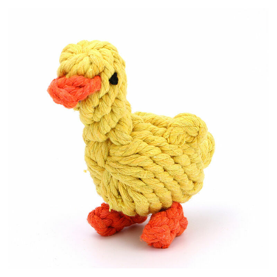 Morejieka - Chewing Toy Walking Rope Duck Cleaning Teeth Toys For Dog Puppy Cotton Rope Knot Toys Cute Pets Chew Dentition Cleaning Toy Interactive