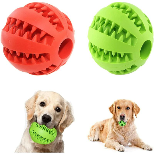 Dksfjkl - 2pcs Dog Molar Ball, Dog Chewing Ball Dog Rubber Ball Dog Toy Indestructible Heavy Duty Rubber Ball Dog Feeding Ball for Small and Medium