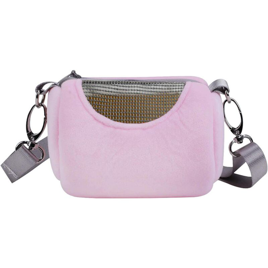 Cute Hamster Shoulder Bag Hedgehog Kitten Tote Bag Tote Bag with Mesh Window for Travel Vacation Walk Pink