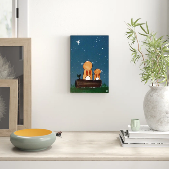 'Stargazing Bunnies' by Andrea Doss Art Print Wrapped on Canvas