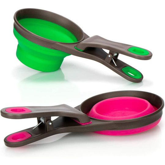 2x Pet Foldable Food Spoon, Silicone Dosing Spoon for Cat Food and Dogs, Practical Details for Holidays, Camping, House