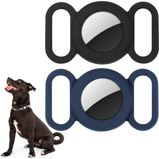 Groofoo - Airtag Silicone Dog Collar for gps Tracking, Protective Cover Compatible with Apple Airtag Security and Anti-Lost, Collar for Dogs and Cats