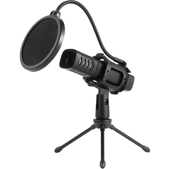 Asupermall - usb Microphone Cardioid Condenser Mic with Tripod Stand Pop Filter Shock Mount for Gaming Streaming Podcasting Compatible with pc Laptop