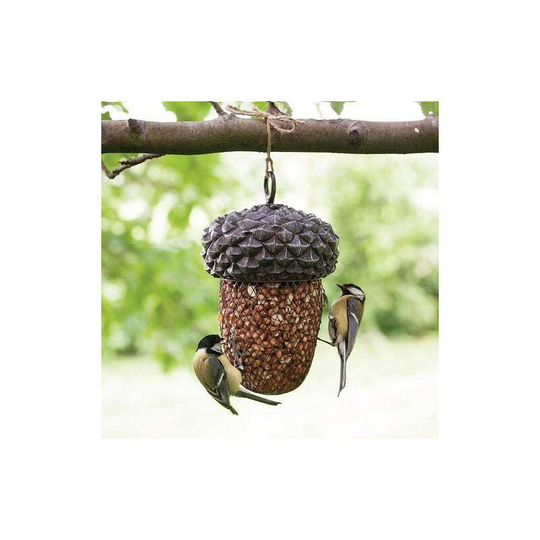 Deluxe Wild Bird Feeders with Acorn Shaped - Waterproof Hanging Bird Feeding Station - Weatherproof Iron Mesh Guard Bird Feeder for Outdoor, Patio