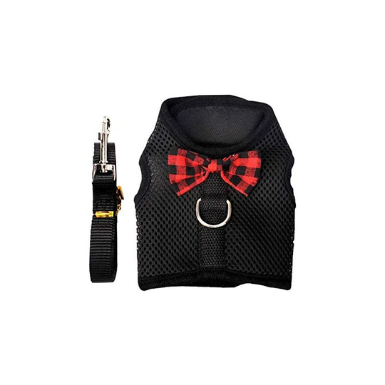Modou - Rabbit Harness with Elastic Strap, Suitable for Small Pets (m: Bust (30-34cm), Black)