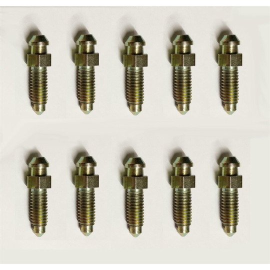 10 x Male Brake Pipe Bleed Screws Metric Steel Tubing M6 x 1.00mm Joiner