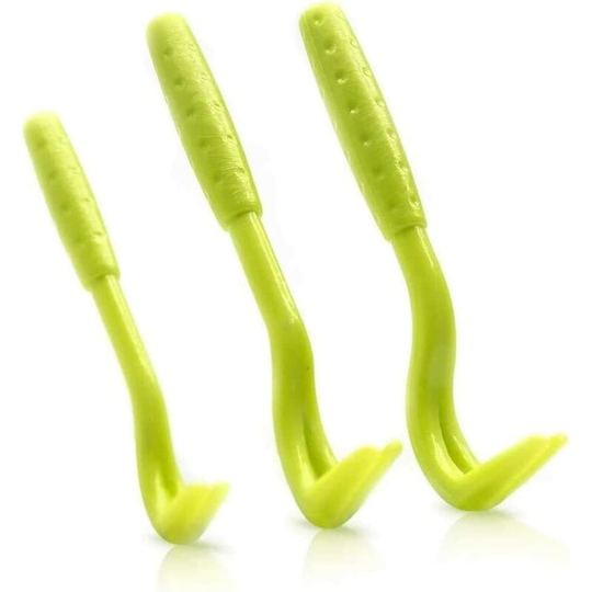Tick tongs set of 3, for dogs, cats, horses, gentle tick removal in seconds (green)
