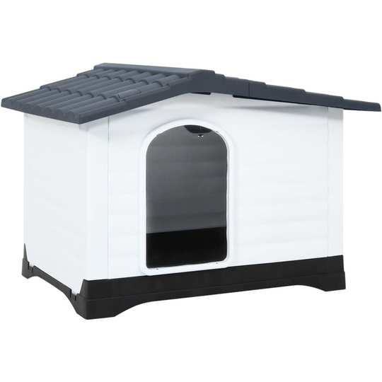 Dog House Grey 90.5x68x66 cm Polypropylene vidaXL - Grey