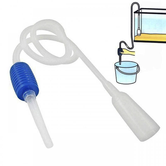 Sun Flowergb - Aquarium cleaning siphon. Manual Sand Scrubber Pump, One-Handed Siphon Pump for Aquarium Drains and Changes Water in Minutes (Blue)