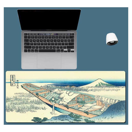 Gaming mouse pad, non-slip rubber base soft fabric mouse pad, Japanese style mouse pad with 27 scenes of Ukiyo-e (Japanese style 5, 300*900*3) - Muff
