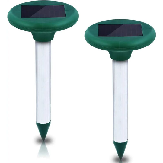 Osqi - 2 x Solar Mole Repeller,Solar Mouse Repeller,Solar Snake Repeller,Ultrasonic Solar Mole Repeller,Intelligent Solar Mole Repeller,for