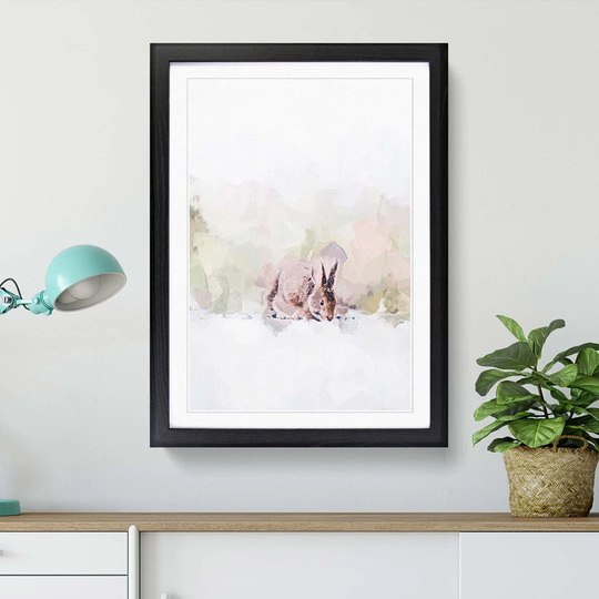 Rabbit Grazing in Abstract - Picture Frame Graphic Art Print