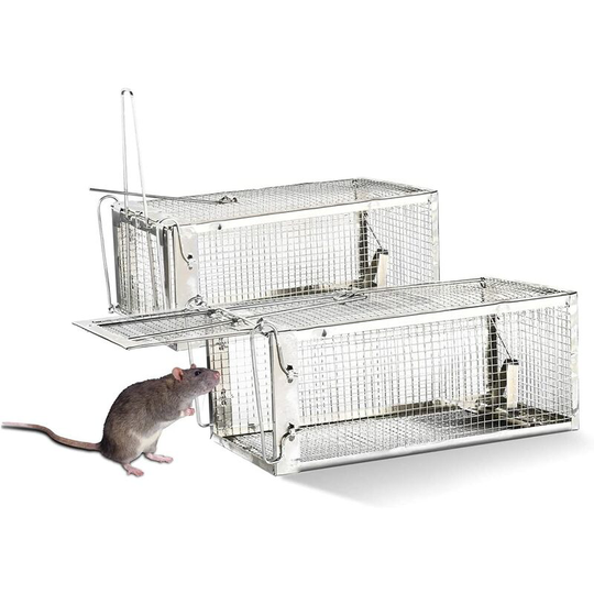 Catch Trap, 2-Piece Catch Trap Cage, Reusable Rat Trap to Catch Mice, Rats and Other Similar Sized Rodents (Easy) (2 Pieces)