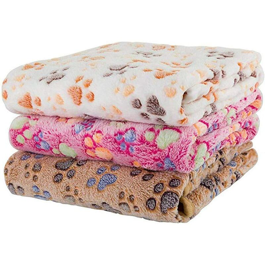Soft Dog / Cat Blanket, 3pcs Soft Warm Animal Fleece Blanket Bed Mat Dog Cushion Blanket, Soft Waterproof Car Blanket for Pet Cushion Mat Pattern