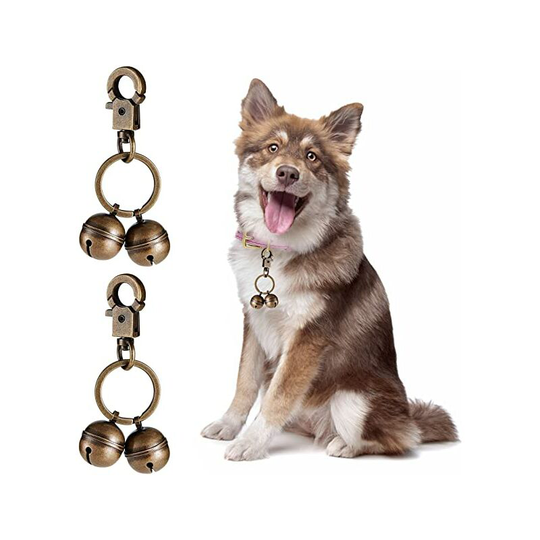 MUFF Dog Bells, 2 pcs Super Loud Collar Bells Retro Dog Charms Decorative Bells Pet Tracker