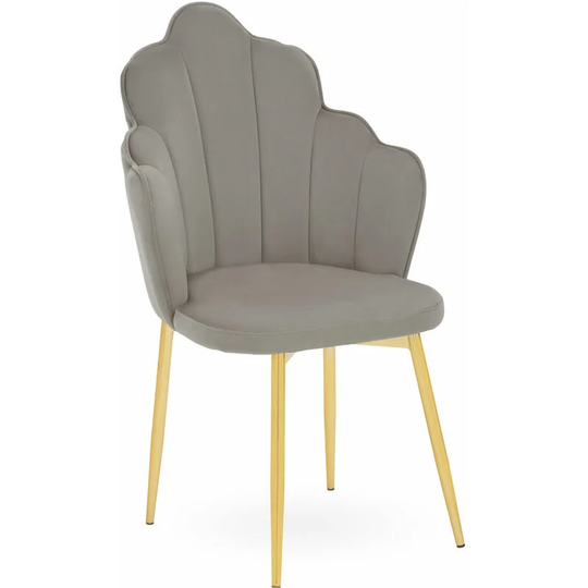 Premier Housewares - Tian Grey Velvet Dining Chair
