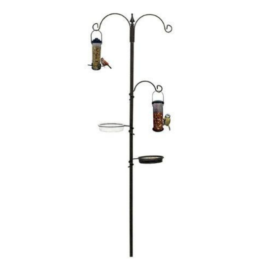 Wild Bird Metal Large Feeding Station with Feeder Tray Garden (H190cm)