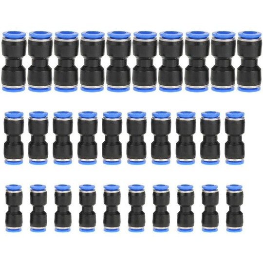 Bearsu - 30pcs Pneumatic Straight Connector, Plastic Quick Release Fixing Fittings for 6mm 8mm 10mm Tubing