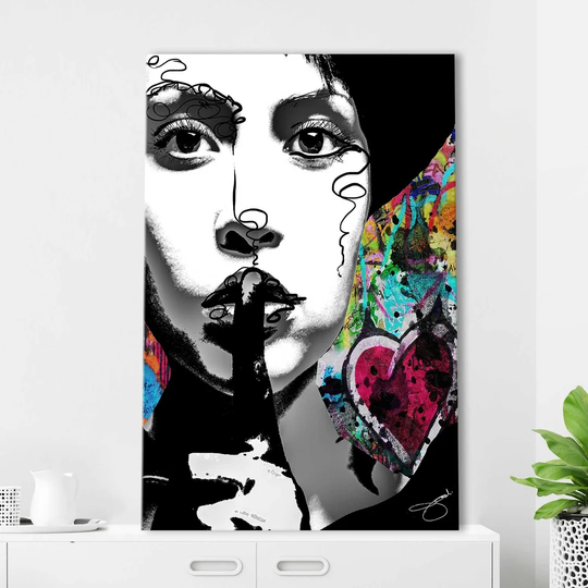 Shhhh by Jodi - Wrapped Canvas Graphic Art Print