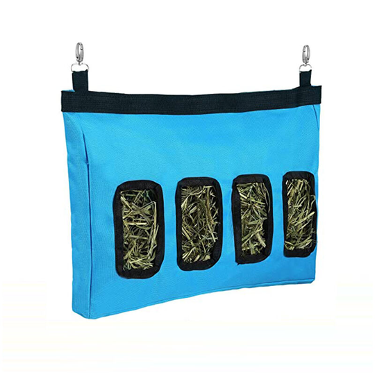 Muff - Rabbit Hay Feeder Bag, Guinea Pig Hay Feeder Storage ,Hanging Feeding Hay 600D Oxford Cloth Fabric l Blue