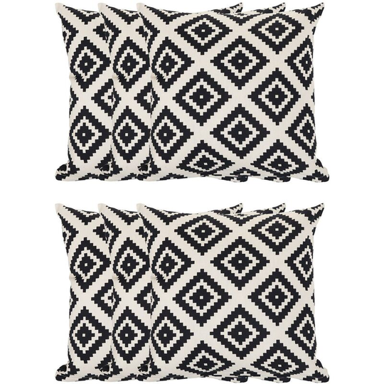 Garden Outdoor Premium Water Resistant Treated Canvas Cotton Filled Cushion (Aztec, 6pk) - Gardenista