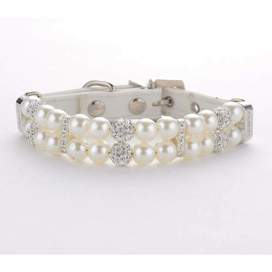Rhinestone Leather Dog Collar for Chihuahua, Christmas Decoration for Puppies, Cats, Pets (Size m, 1.5 x 33 cm)