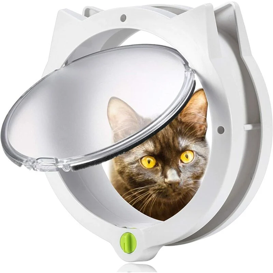 Pet Cat Flap, 4-Way Lockable Cat Flap, for Inside and Outside Doors, Wall or Hidden Litter Box