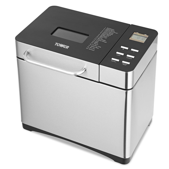 Tower T11005 Digital 650W Bread Maker, Silver