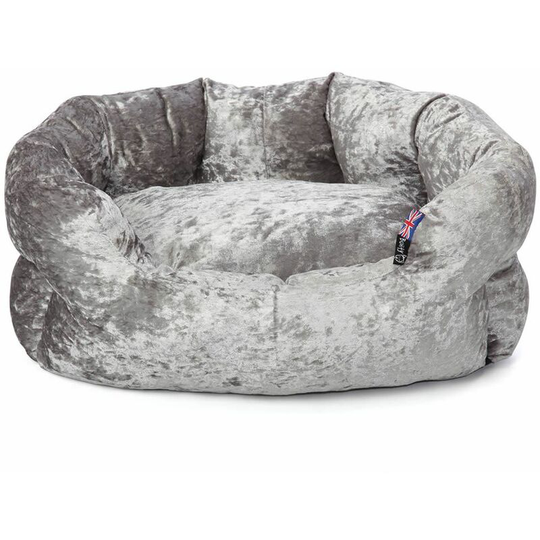 Bellagio Crushed Velvet Dog Bed Soft Washable Fleece Cushion Warm Luxury Pet - Small