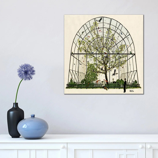 'The Aviary' by Norman Rockwell Graphic Art on Wrapped Canvas