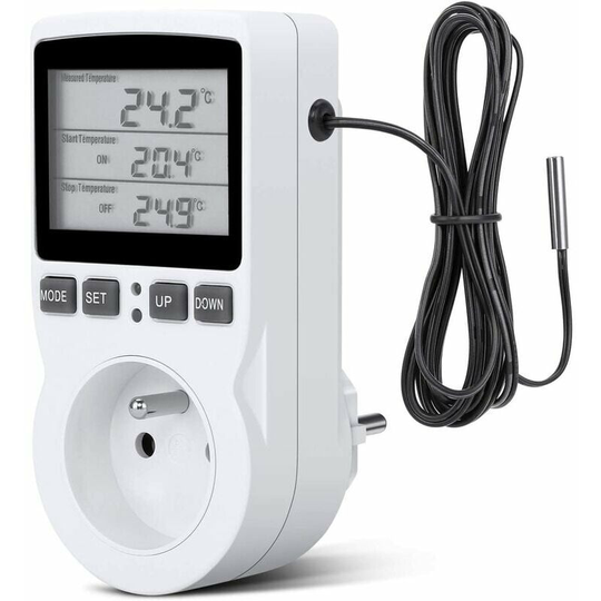 Briday - Digital Temperature Controller Heating Cooling Thermostat Socket 230V lcd Temperature Controller for Greenhouse Farm Temperature