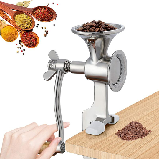 Portable 304 Stainless Steel Manual Poppy Seed Grinder Nut Grinder Spice Grinder Fineness Adjustable