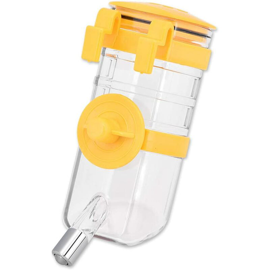 Bearsu - distinctive style Rabbit Water Bottle No Drip 350ml/12oz Dog Crate Water Dispenser Hanging Pet Cage Water Bottles - Yellow
