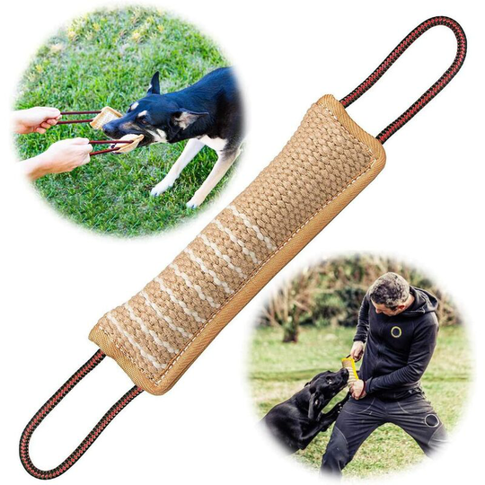 Jute Dog Chew Sock - Extra Heavy Duty - Durable Dog Chew Toy - Interactive Toys for Medium to Large Dogs - Great for Tug of War
